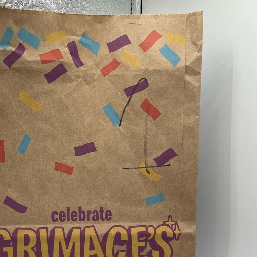 McDonald’s Grimace Birthday Packaging. 2 cups, 2 small bags, 2 large bags - Picture 10 of 12
